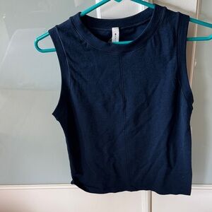 Athleta Navy Sleeveless Ribbed Tank